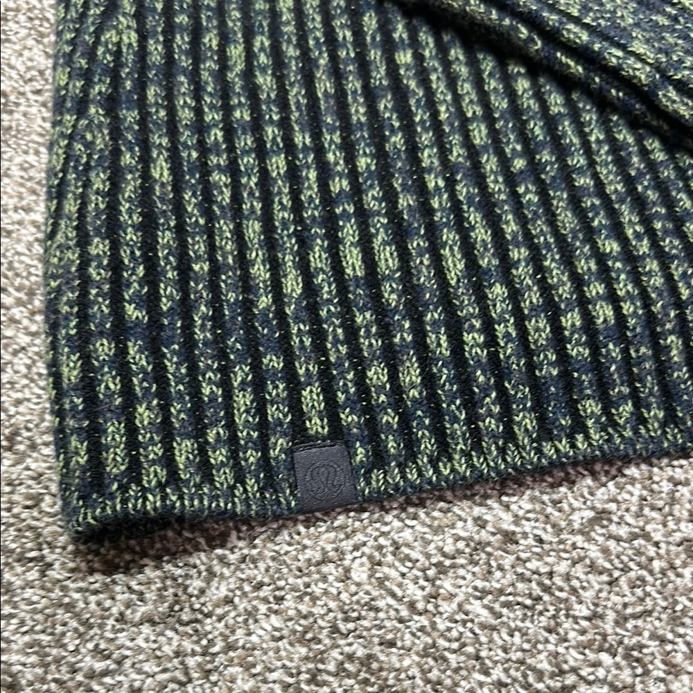 Lululemon Cotton-Cashmere Blend Sweater Cardigan Wrap Green Black Size 2 - Picture 11 of 12